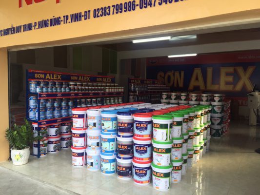 Trưng bày sản phẩm sơn Alex Minh Quang